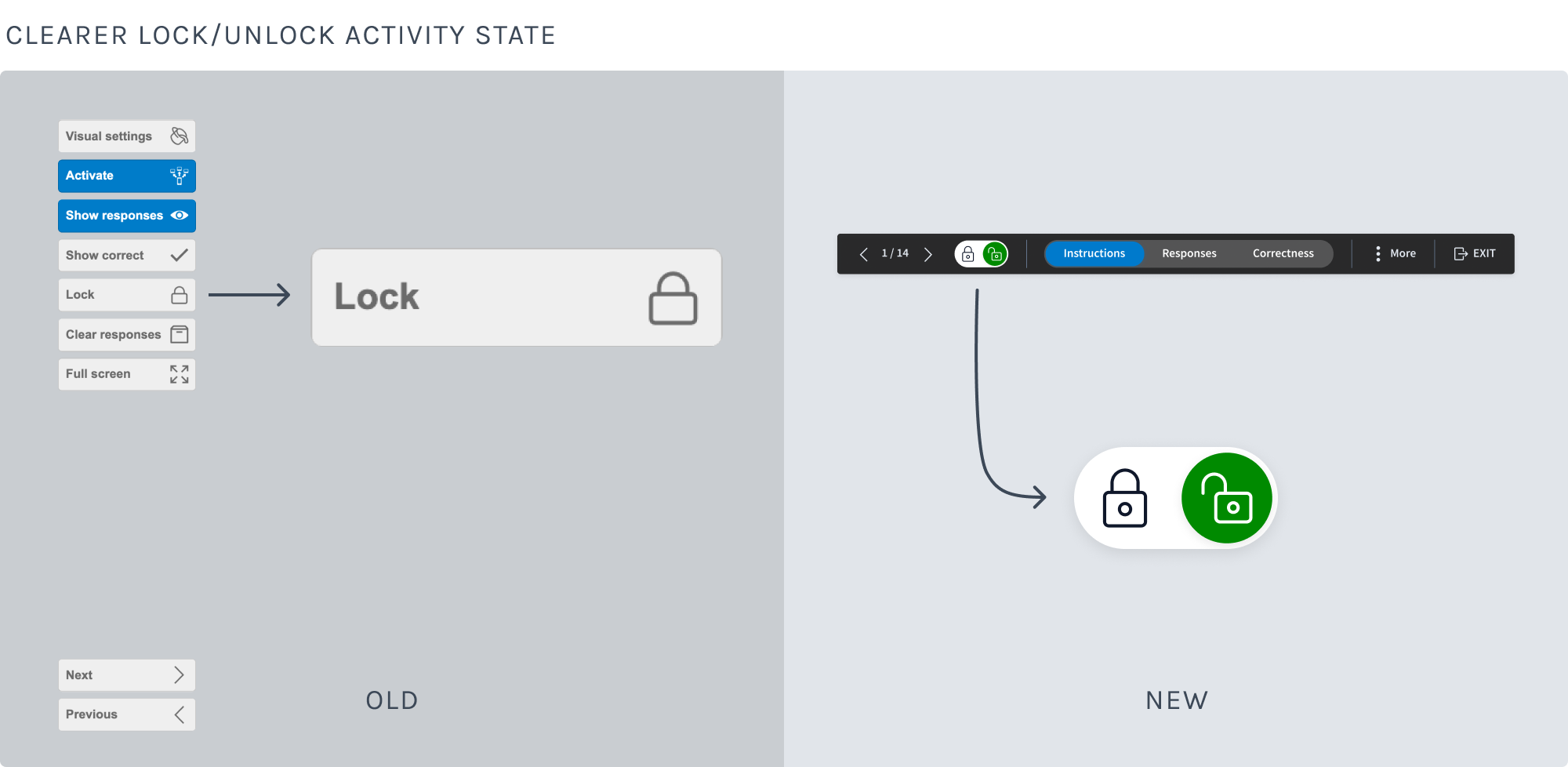 before and after - new lock/unlock toggle